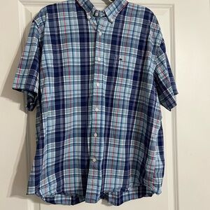 Crown and Ivy short sleeve button down plaid shirt.